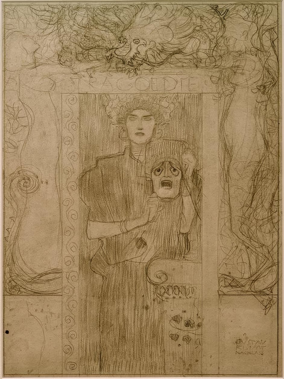 Tragédie od Gustav Klimt
