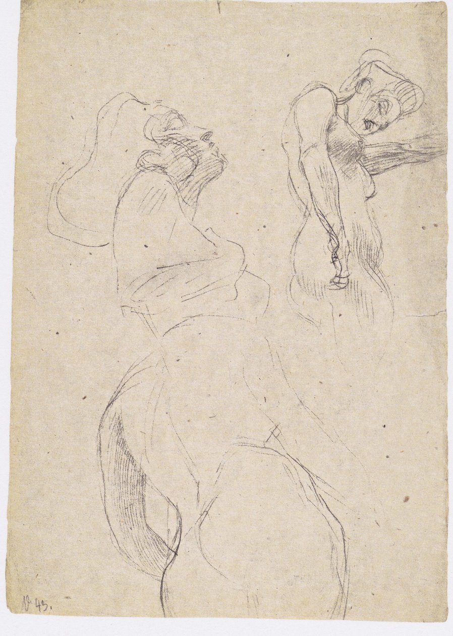 Tři studie stojící ženy vpravo od Gustav Klimt