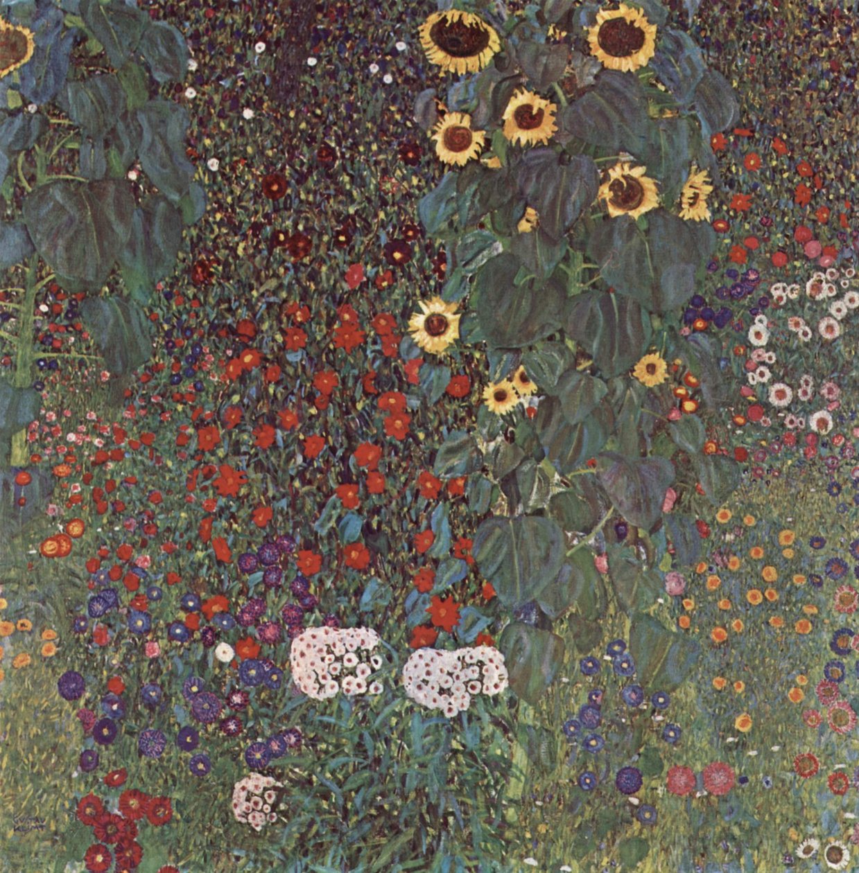 Zahrada se slunečnicemi na venkově od Gustav Klimt