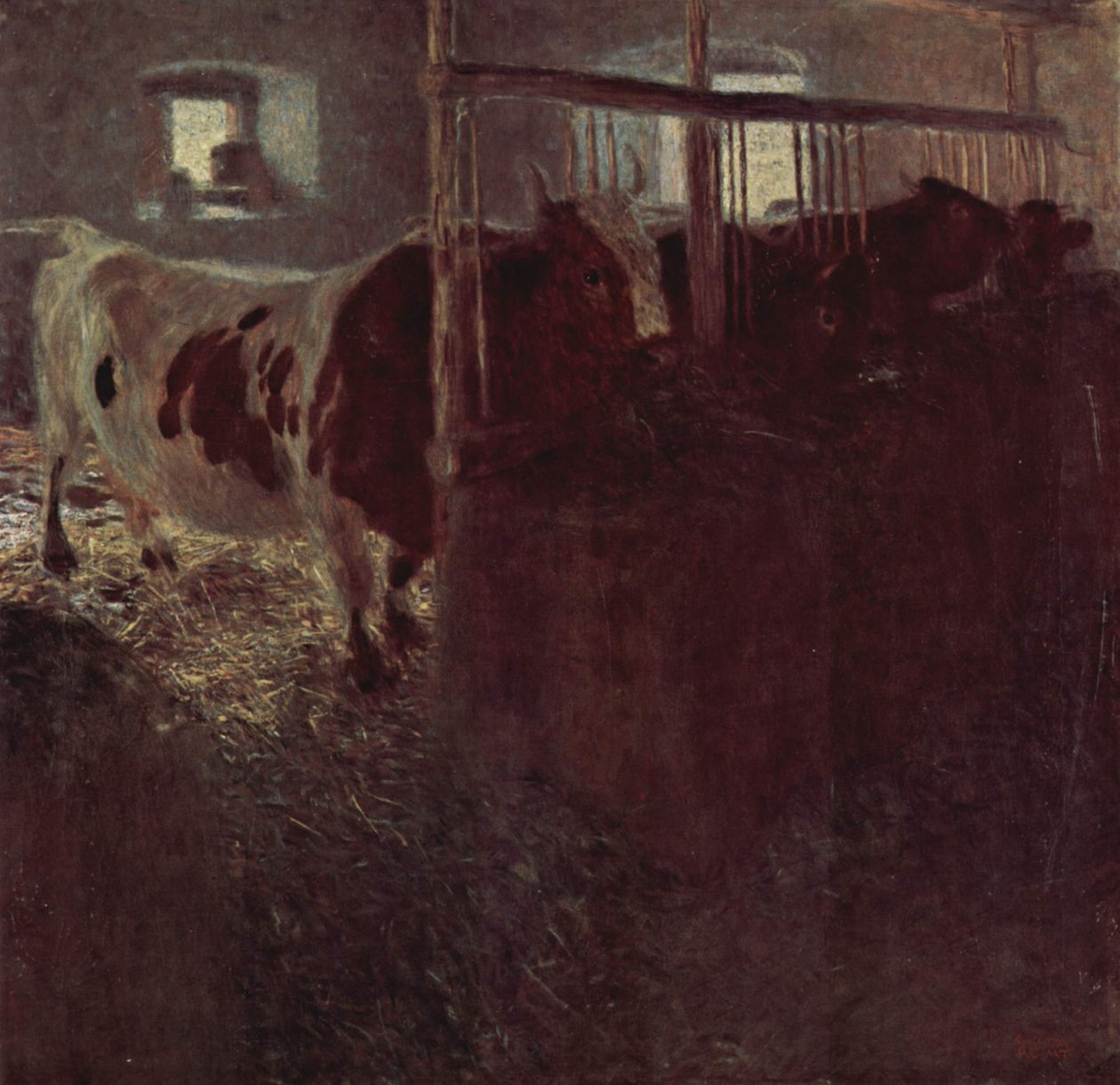 Krávy ve stodole od Gustav Klimt