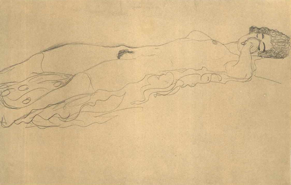 Ležící akt vpravo od Gustav Klimt