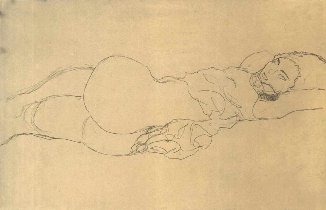 Horizontální poloviční cyklus od Gustav Klimt