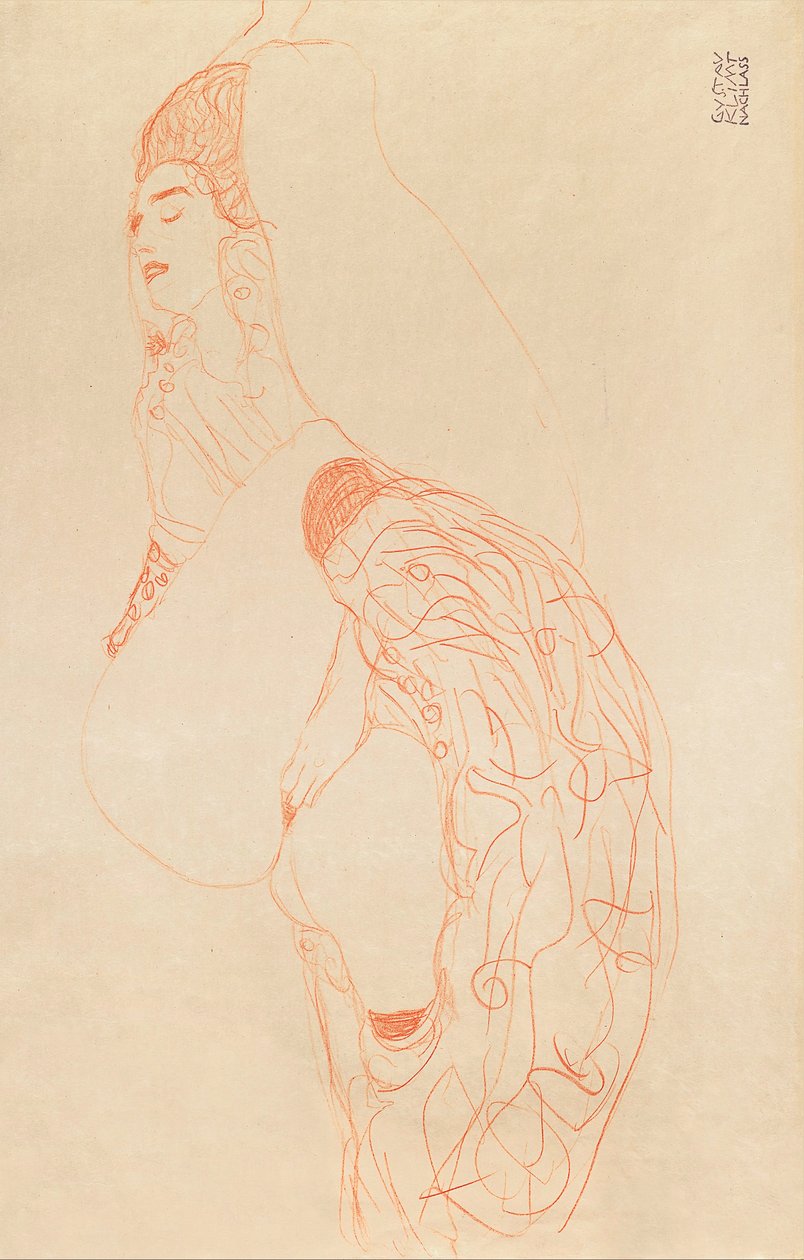 Ležící polonahá (masturbace) od Gustav Klimt