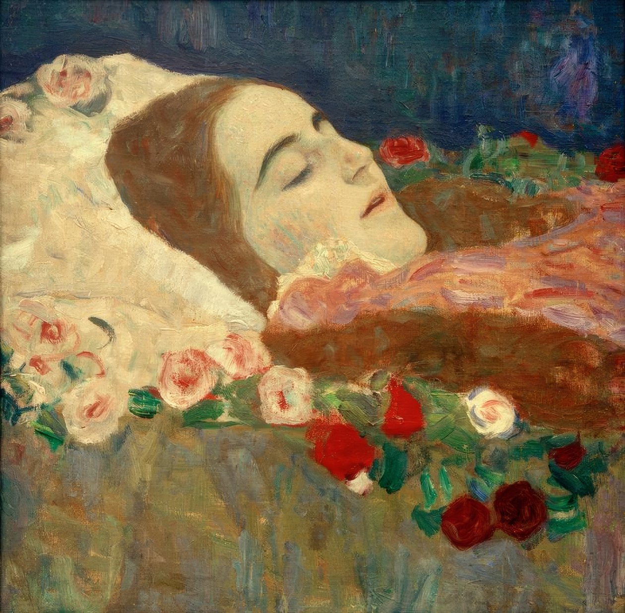 Ria Munk na smrtelné posteli od Gustav Klimt