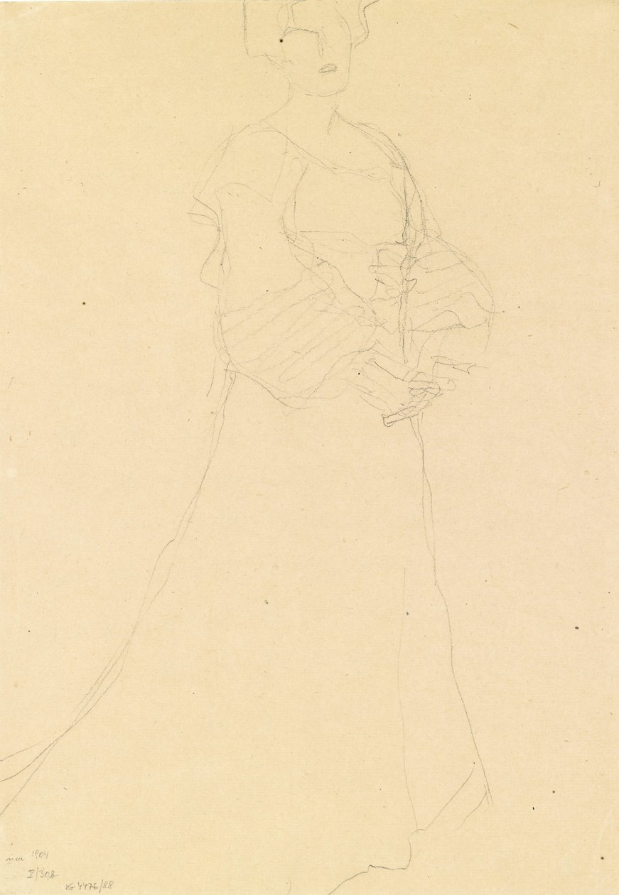 Stojící dáma vpravo od Gustav Klimt
