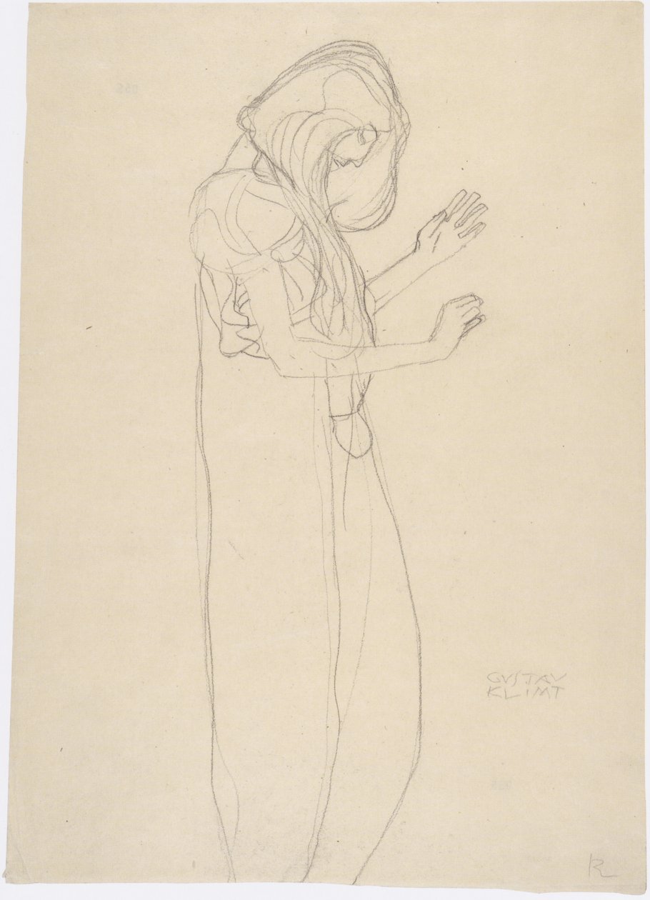 Stojící ženská postava vpravo od Gustav Klimt