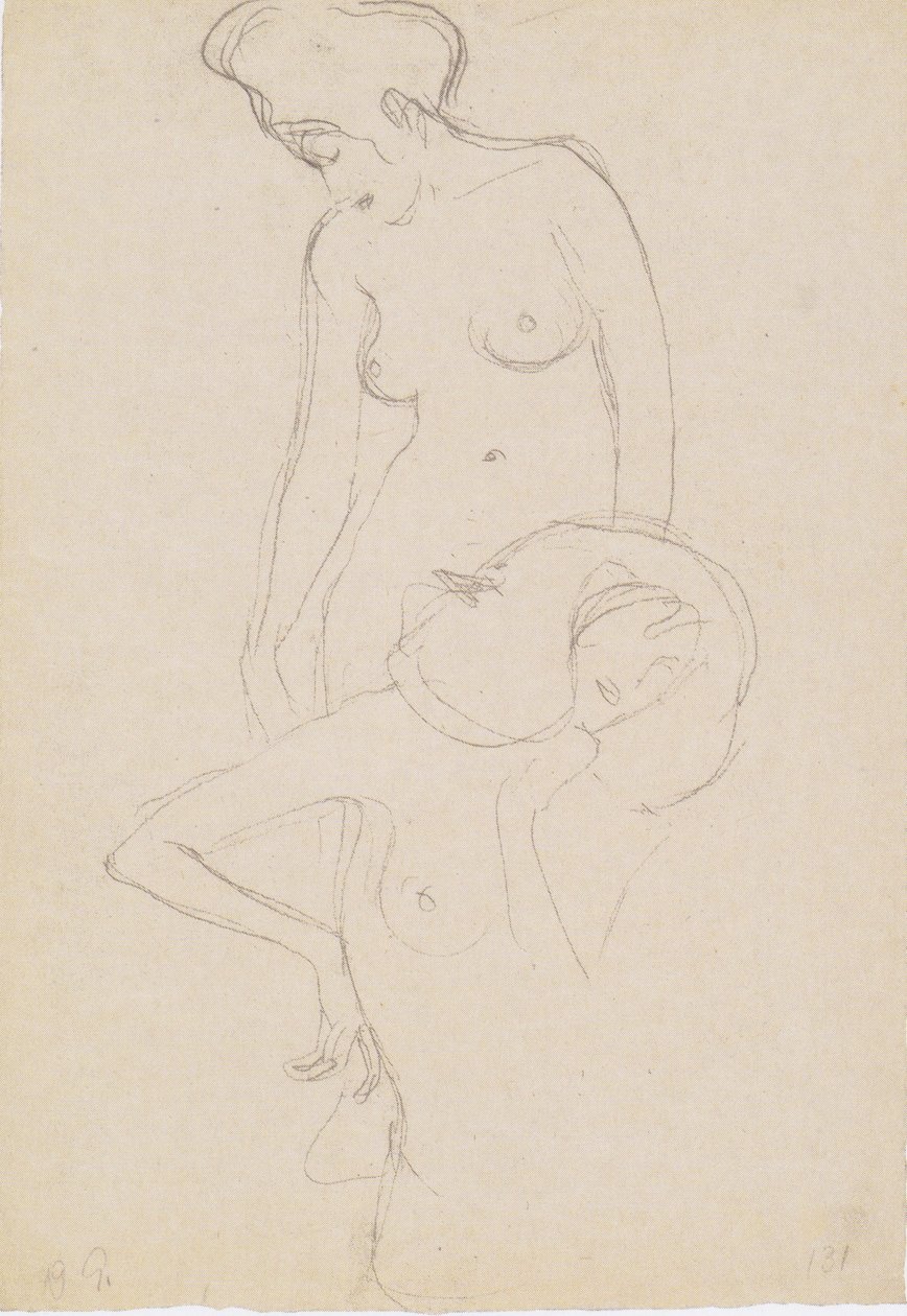 Nahá žena stojící nalevo, zepředu ženská od Gustav Klimt