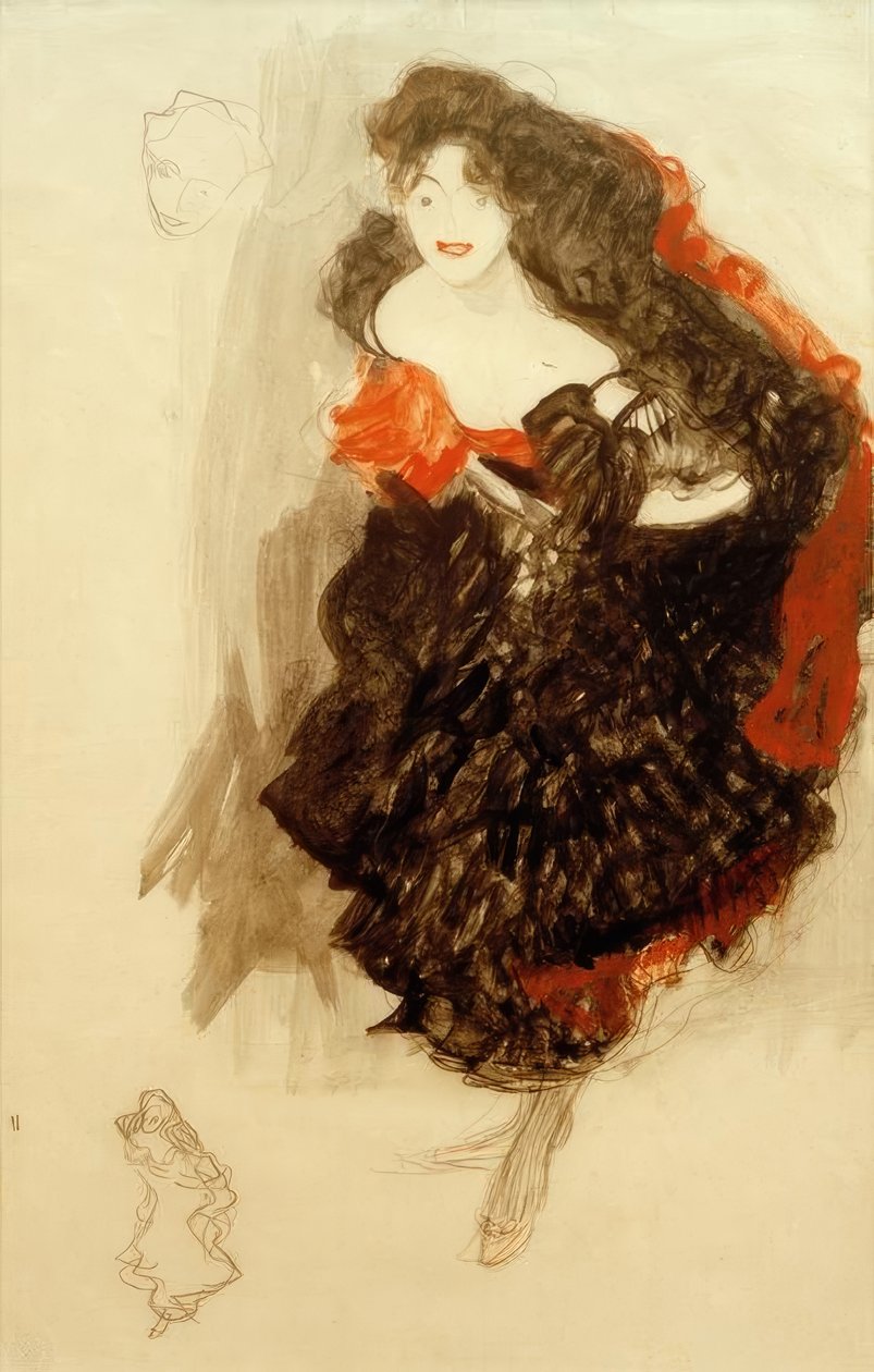 Studie o Juditě II od Gustav Klimt