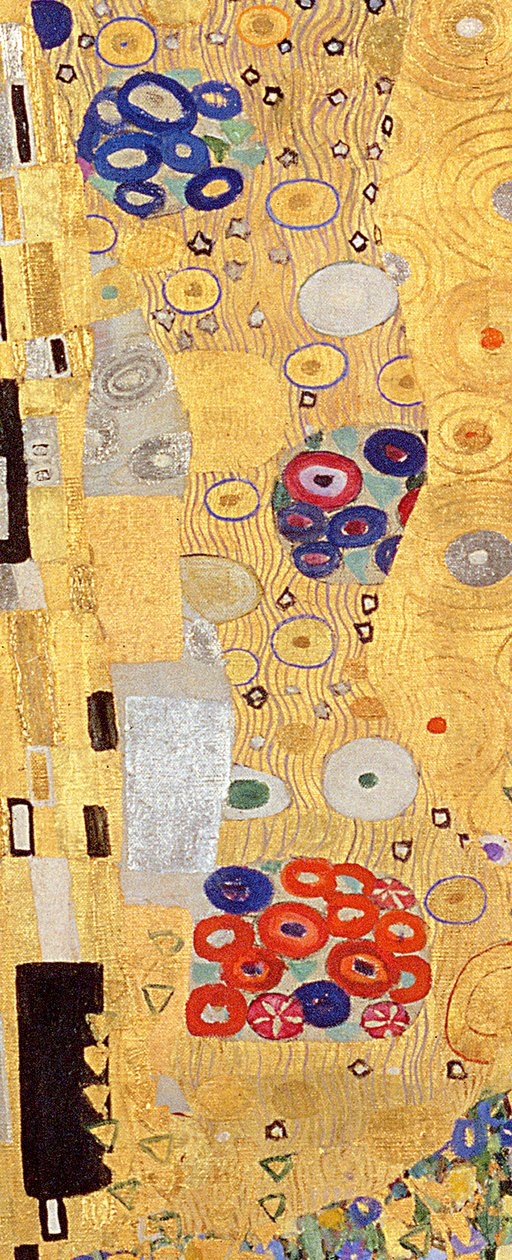 The Kiss, 1907-08 detail olej na plátně z 601 od Gustav Klimt