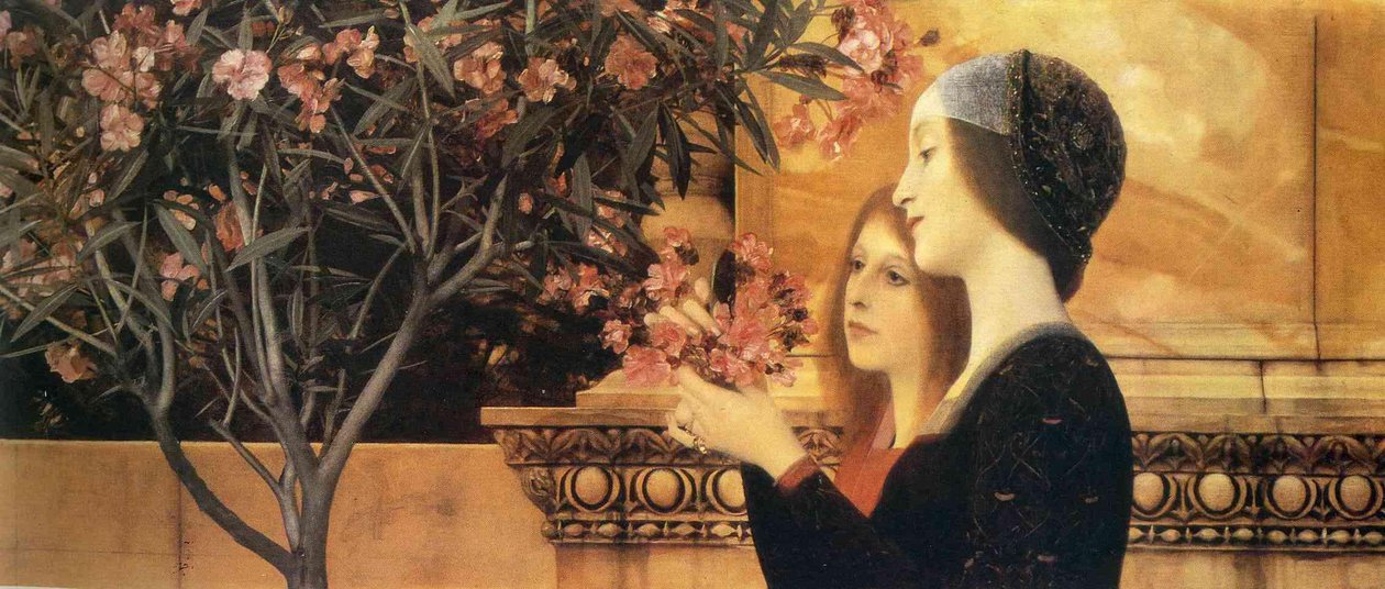 Dvě dívky s oleandrem od Gustav Klimt