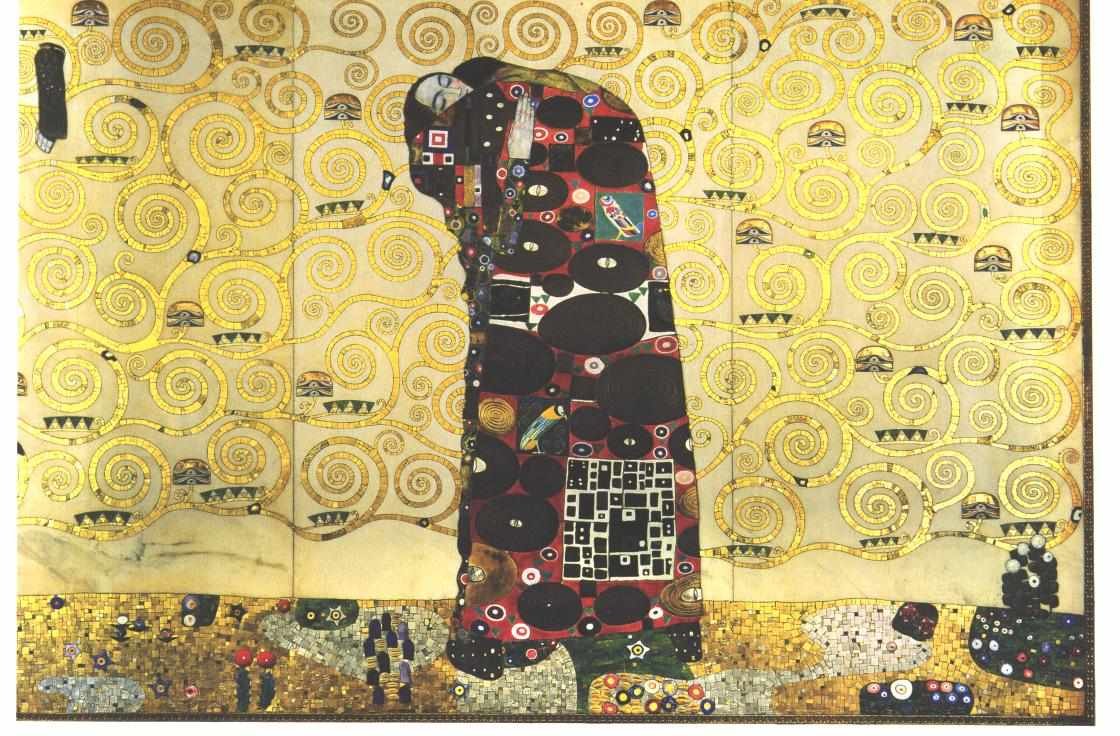 Pracovní šablona pro Stoclet Frieze - Embrace od Gustav Klimt