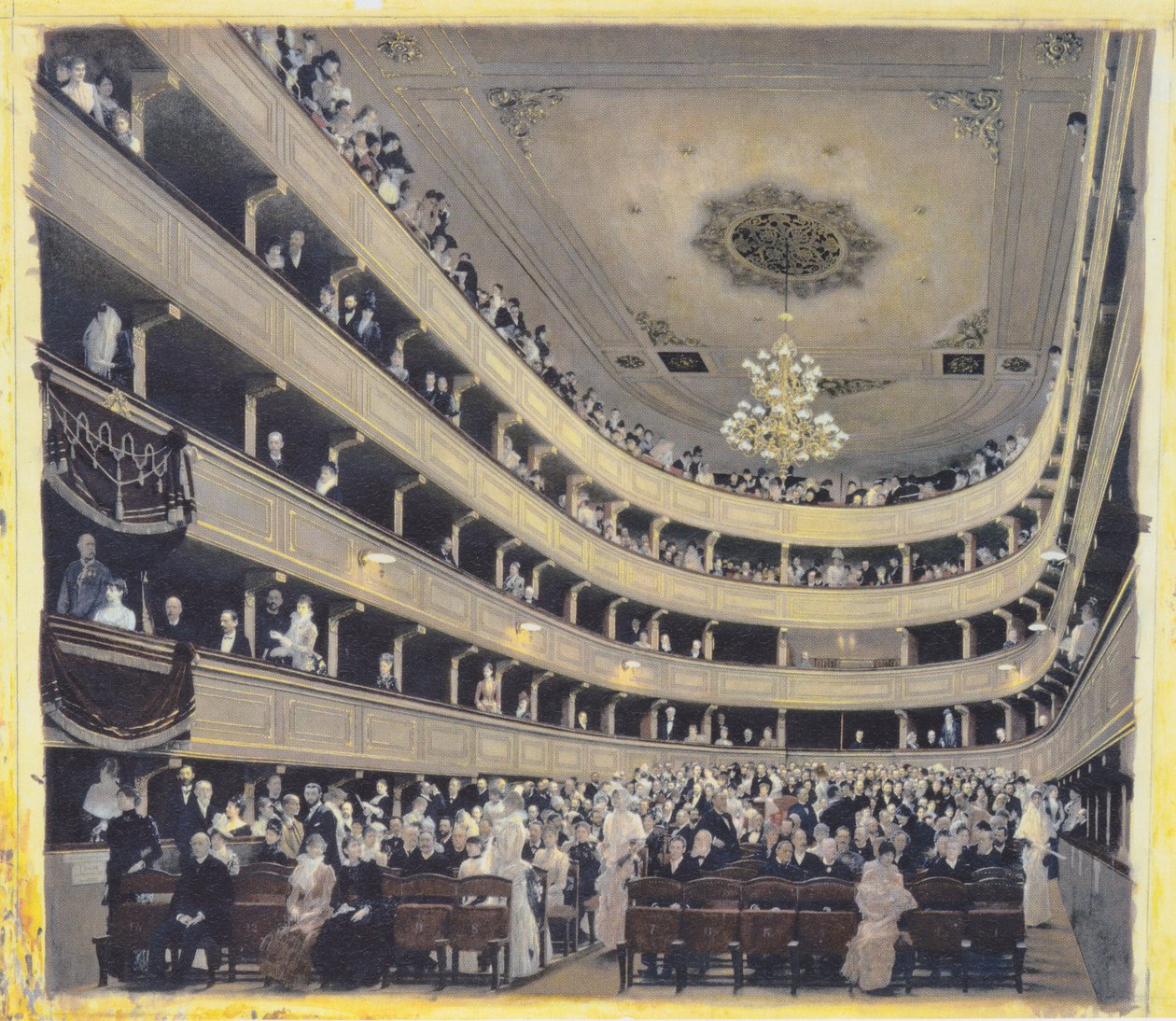 Hlediště ve starém Burgtheatru od Gustav Klimt
