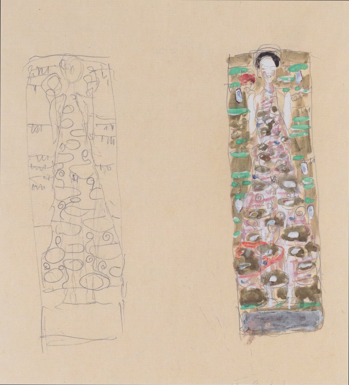 Dva návrhy na šperkovnici pro Otto Wagnera od Gustav Klimt