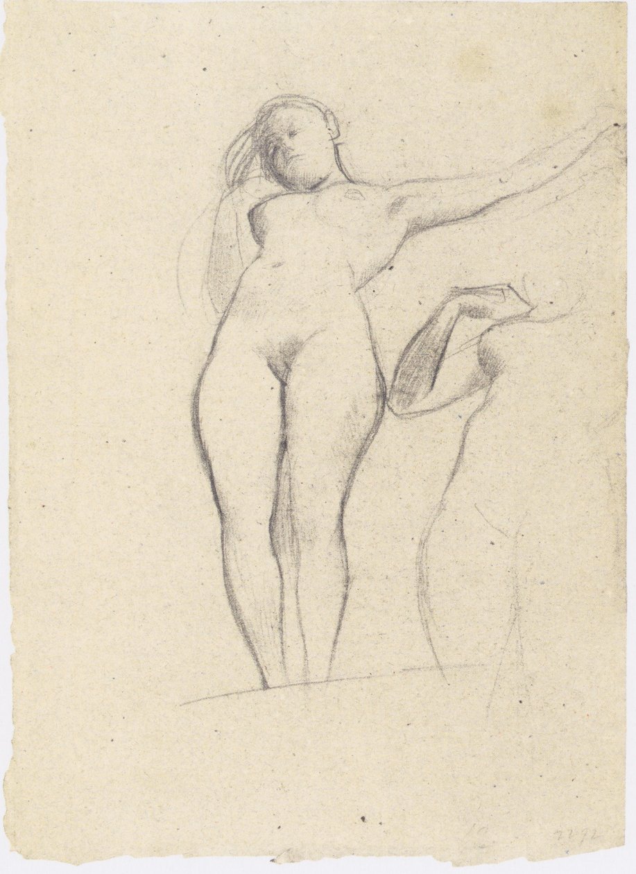 Dvě studie stojícího aktu nalevo od Gustav Klimt