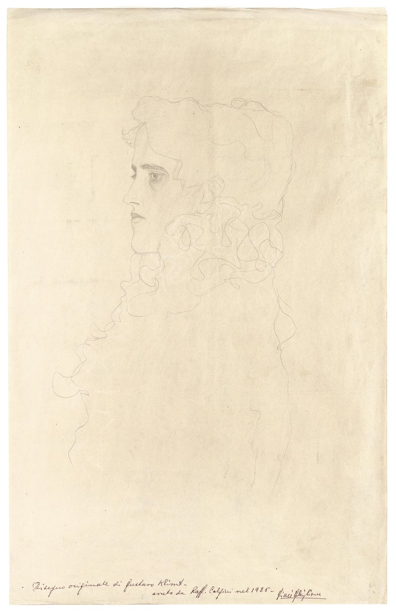 Portrét ženy v profilu s volánovým límcem od Gustav Klimt