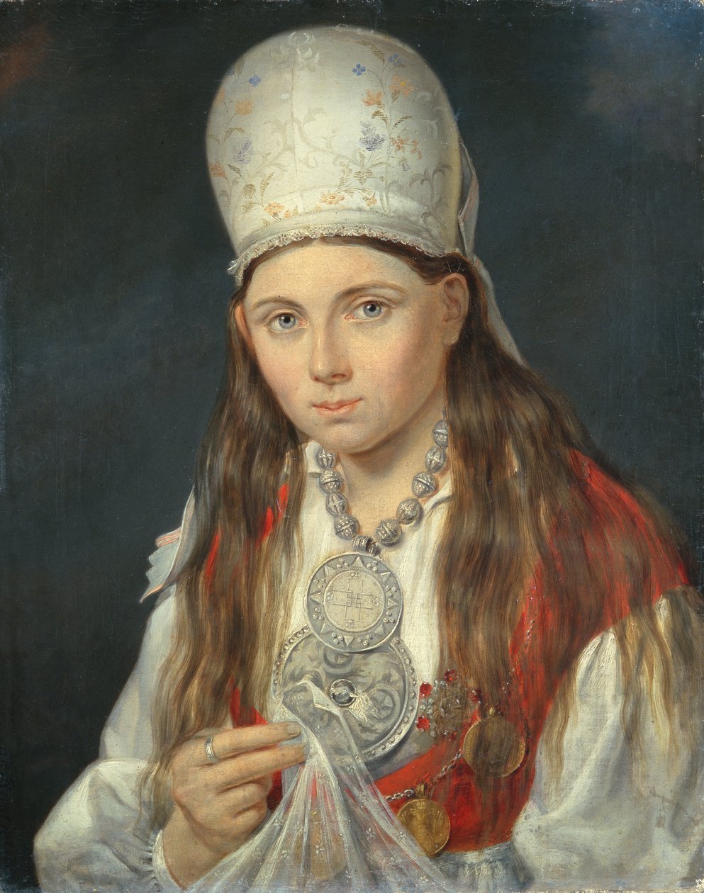 Estonská dívka, 1852 od Gustav Adolf Hippius