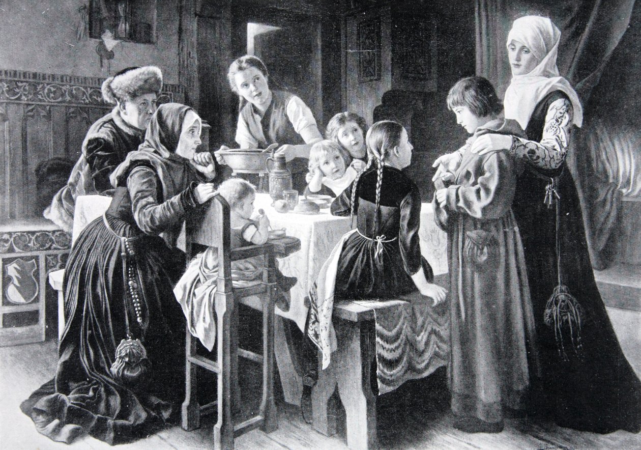 Chlapectví Martina Luthera, ilustrace z „Dějiny národa“ od Gustav Adolph Spangenberg