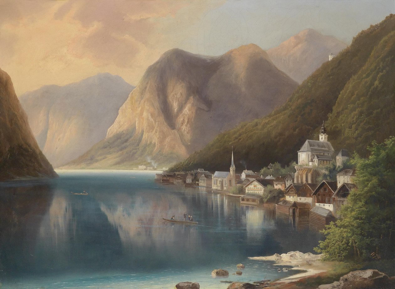 Pohled na Hallstadt od Gustav Barbarini