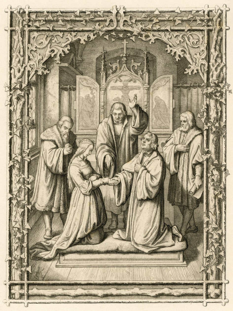 Svatba Martina Luthera a Kathariny von Bora (Catherine de Bore od Gustav Ferdinand Leopold Konig