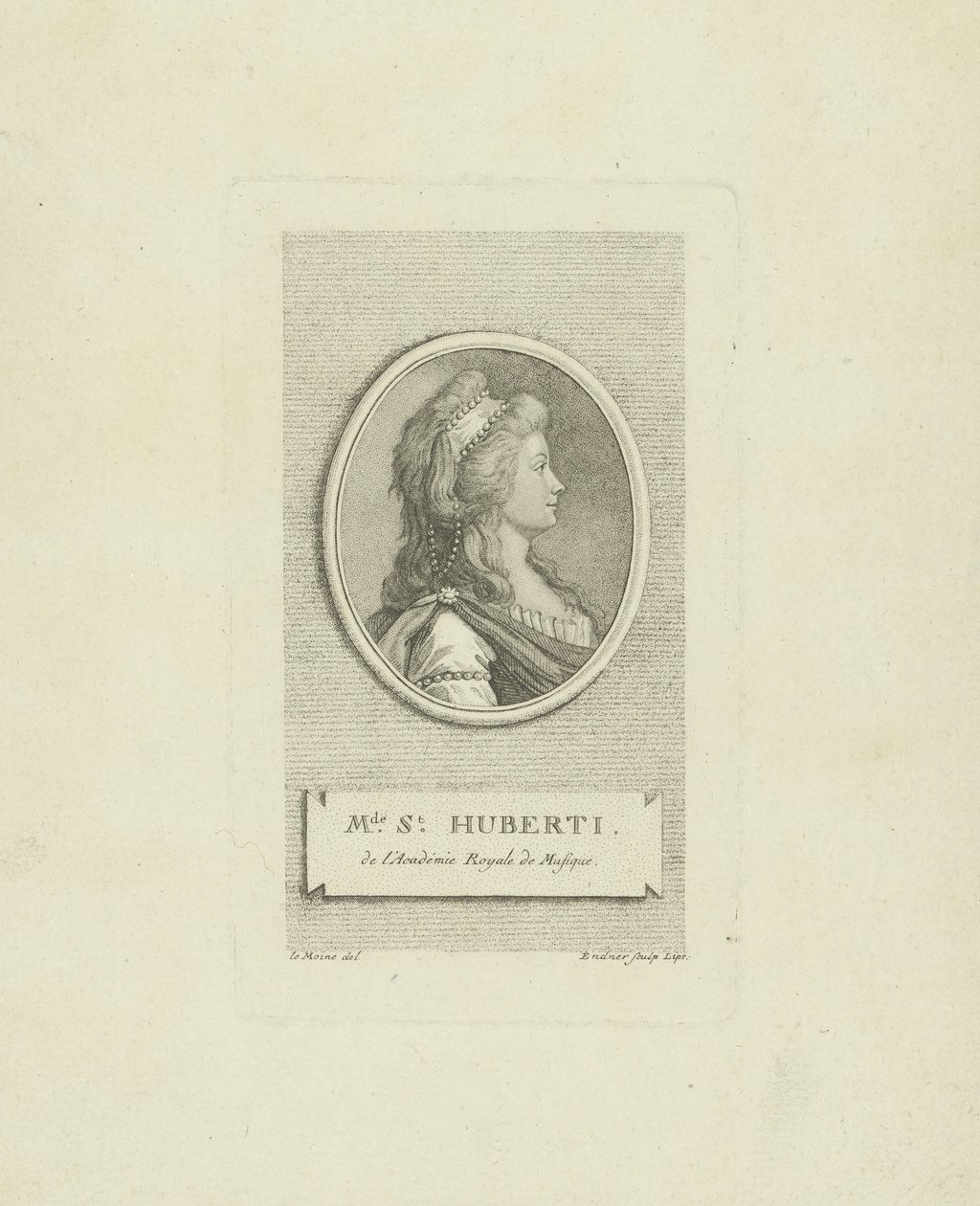 Portrét operní pěvkyně Antoinetty Saint-Hubertyové 1756-1812, c. 1790. od Gustav Georg Endner