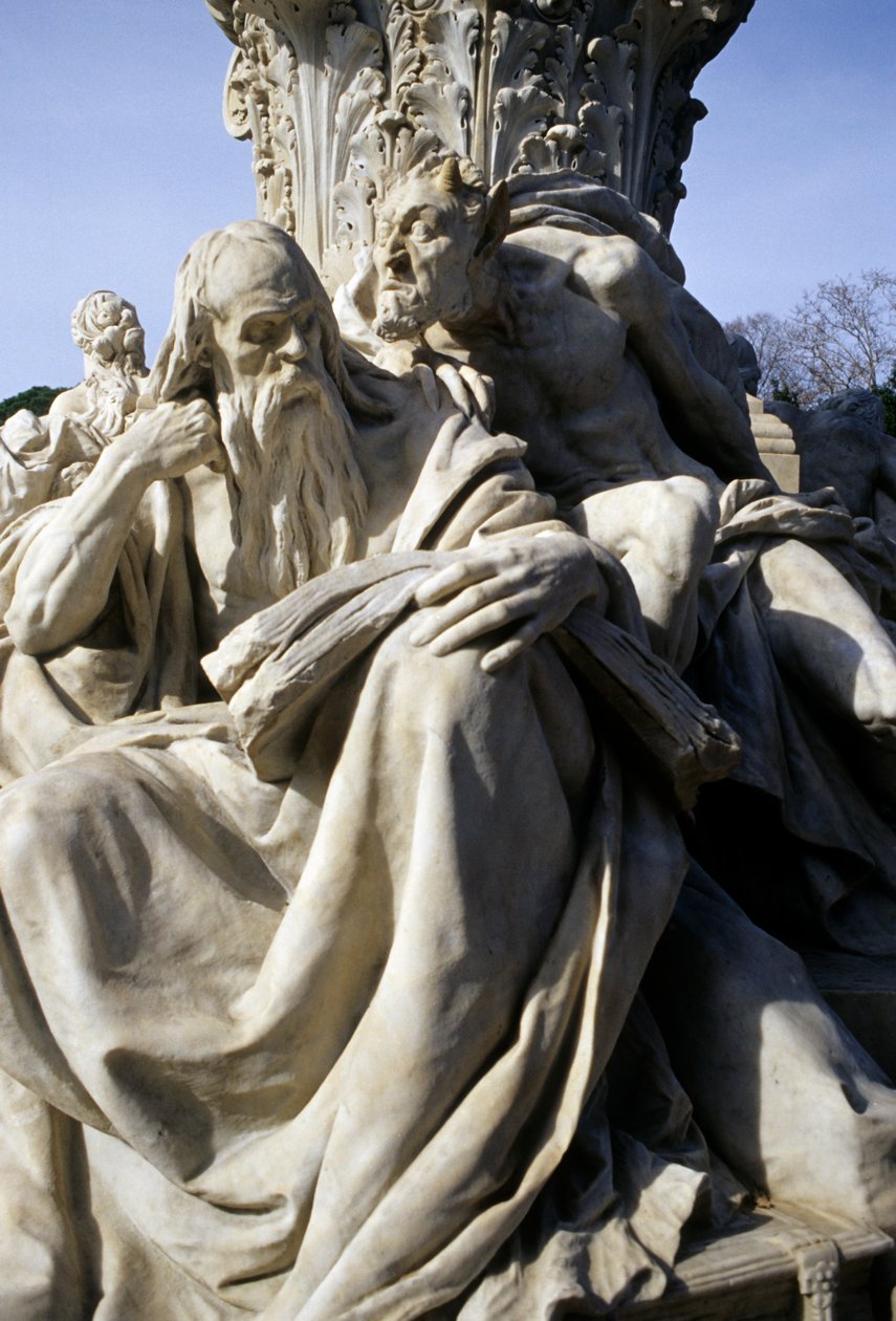 Památník Goetha v parku kolem vily Borghese (detail) od Gustav Heinrich Eberlein