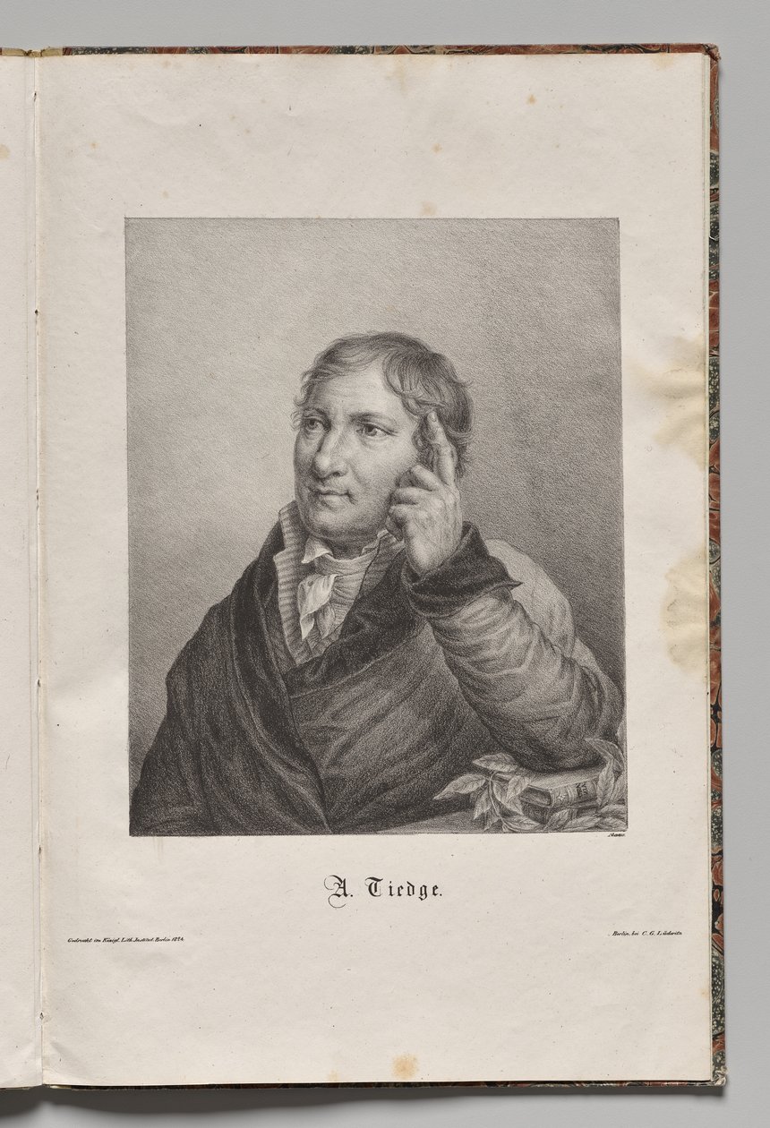 Slavní němečtí autoři: Portrét Chrisopha Augusta Tiedge od Gustav Karl Friedrich Luderitz