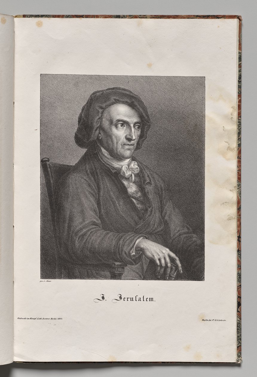 Slavní němečtí autoři: Portrét Johanna Friedricha Wilhelma Jerusalema od Gustav Karl Friedrich Luderitz