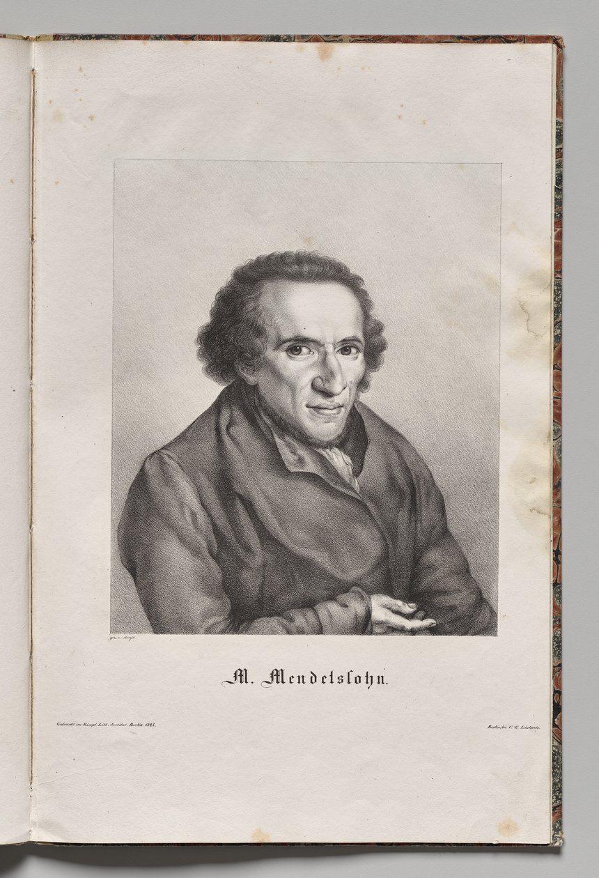 Slavní němečtí autoři: Portrét Mojžíše Mendelssohna od Gustav Karl Friedrich Luderitz