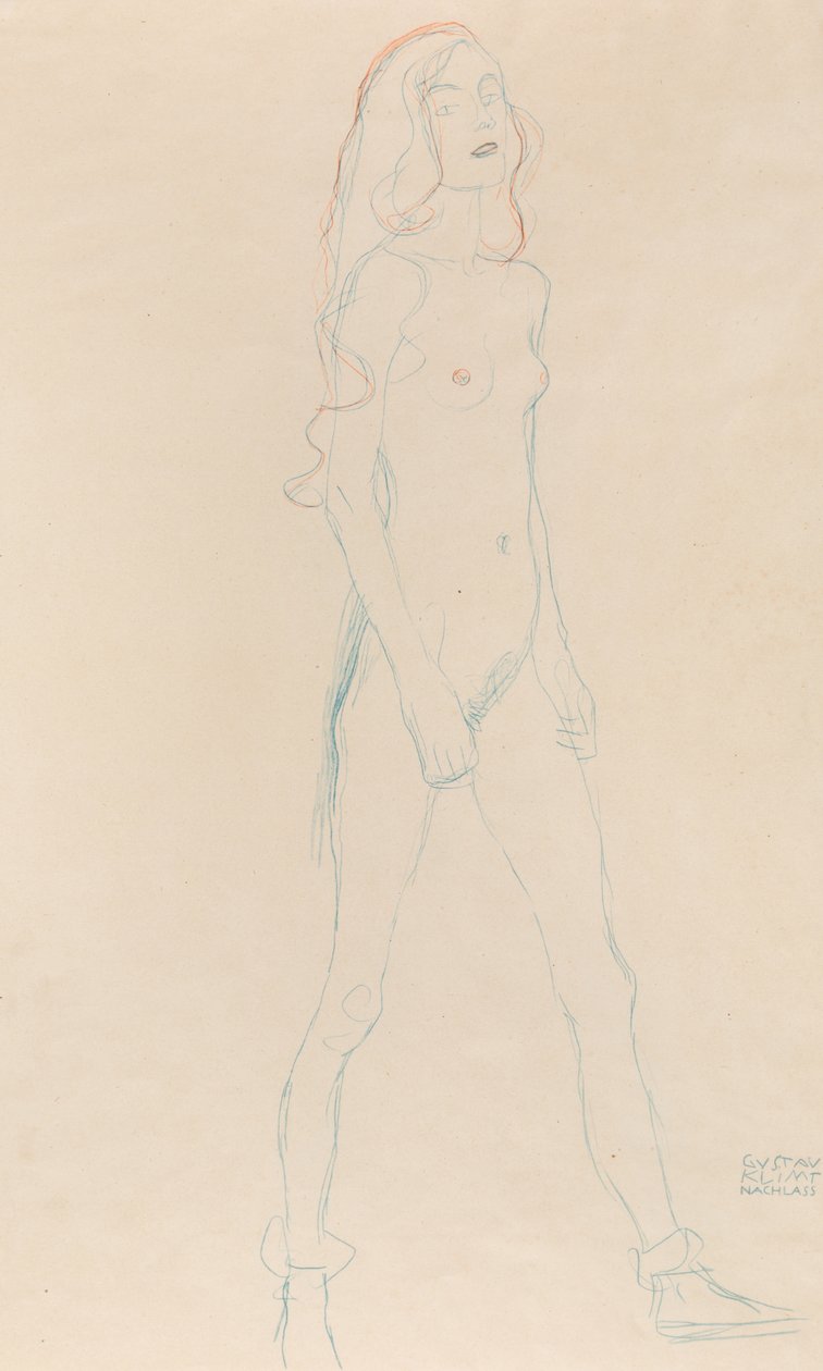 Nahá mladá dívka, c. 1917. od Gustav Klimt