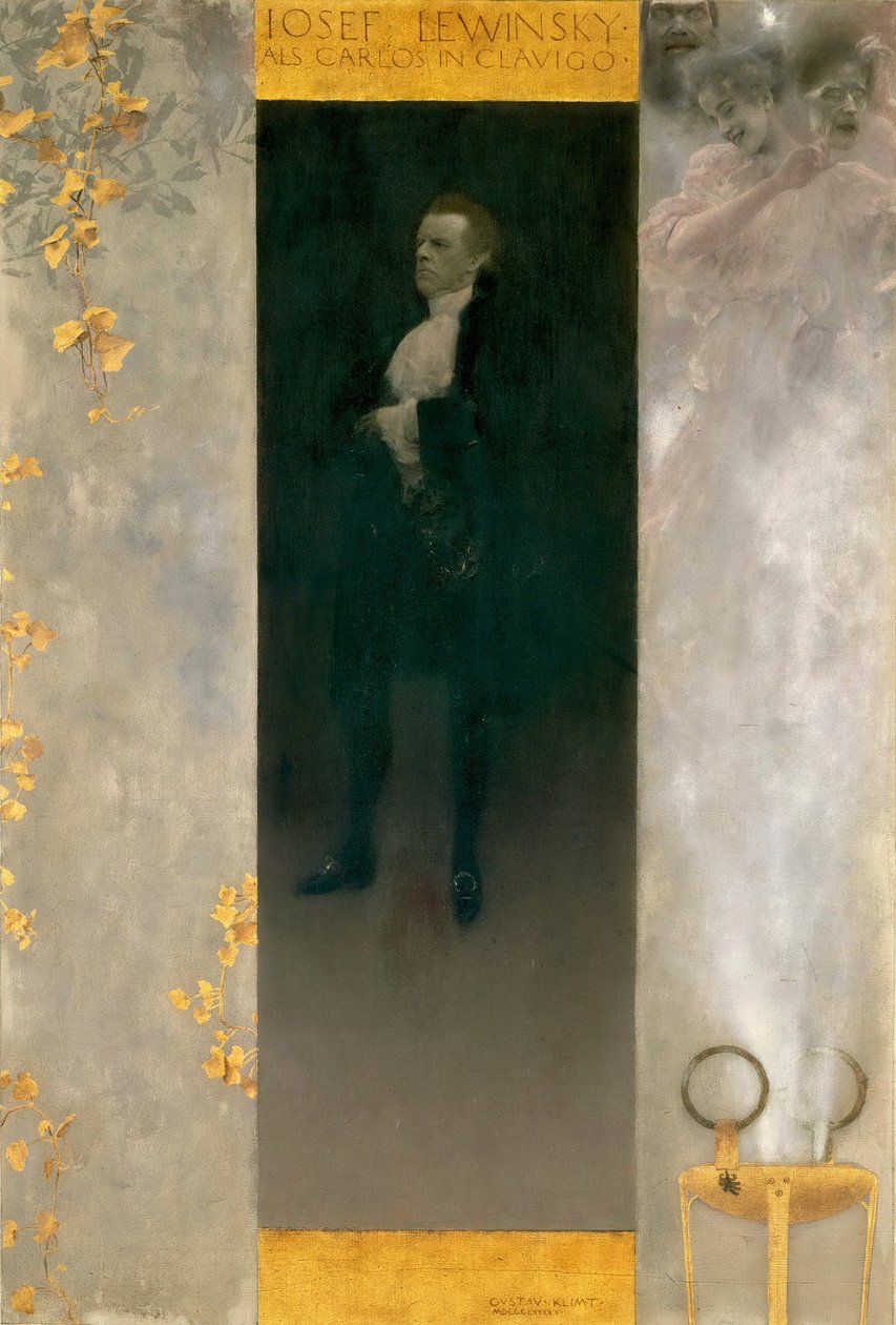 Herec Josef Lewinsky jako Carlos, 1895 od Gustav Klimt