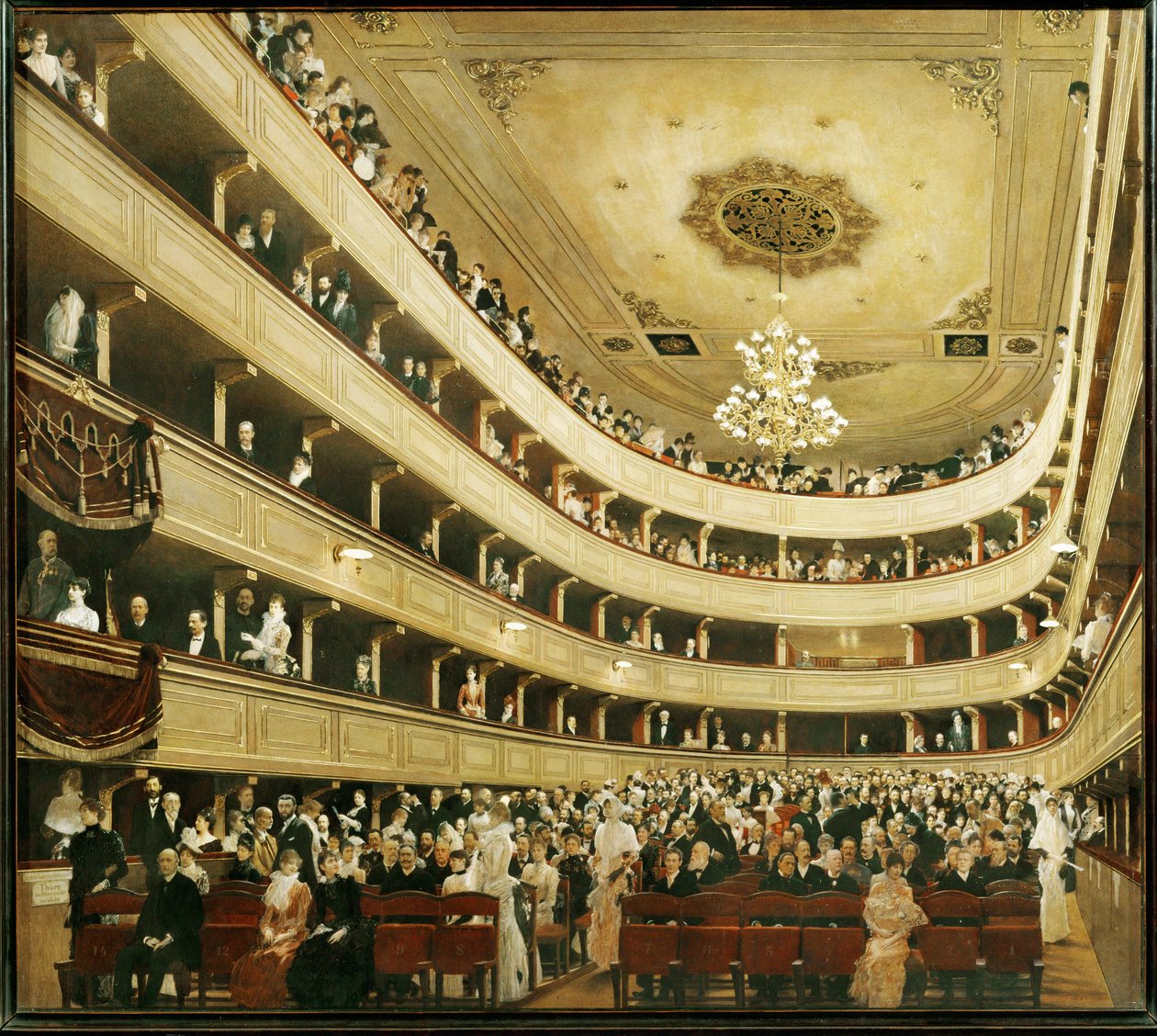 Hlediště v "Altes Burgtheater", starém dvorním divadle. od Gustav Klimt