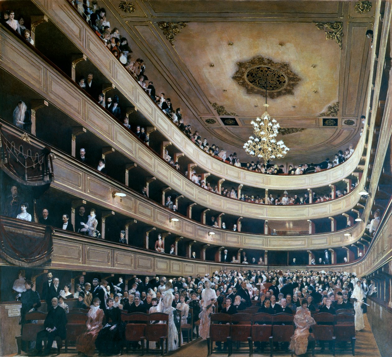 Hlediště ve Starém Burgtheatru, Vídeň, 1888 od Gustav Klimt