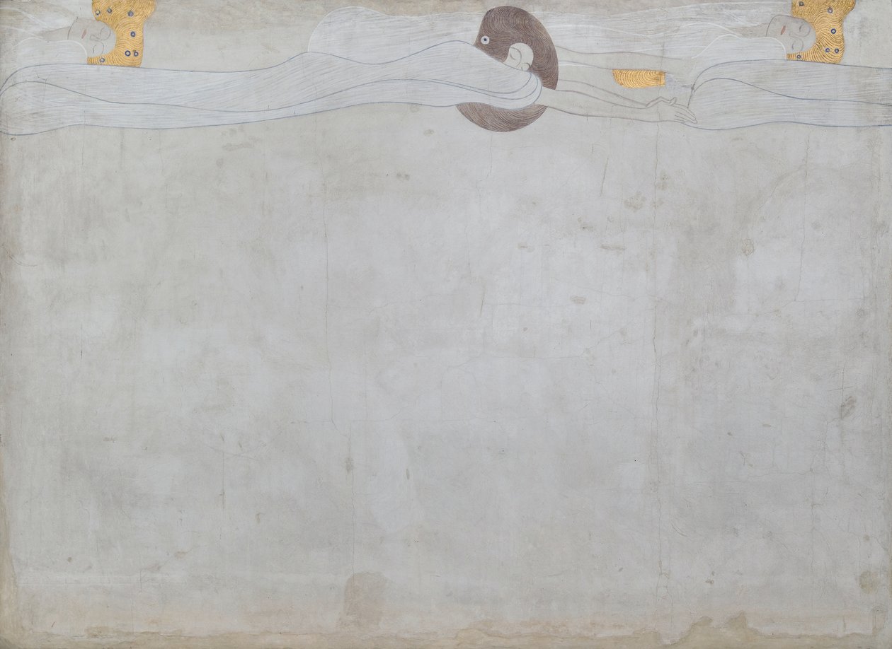 Beethoven Frieze: Touha po štěstí - panel 1, levá dlouhá stěna od Gustav Klimt