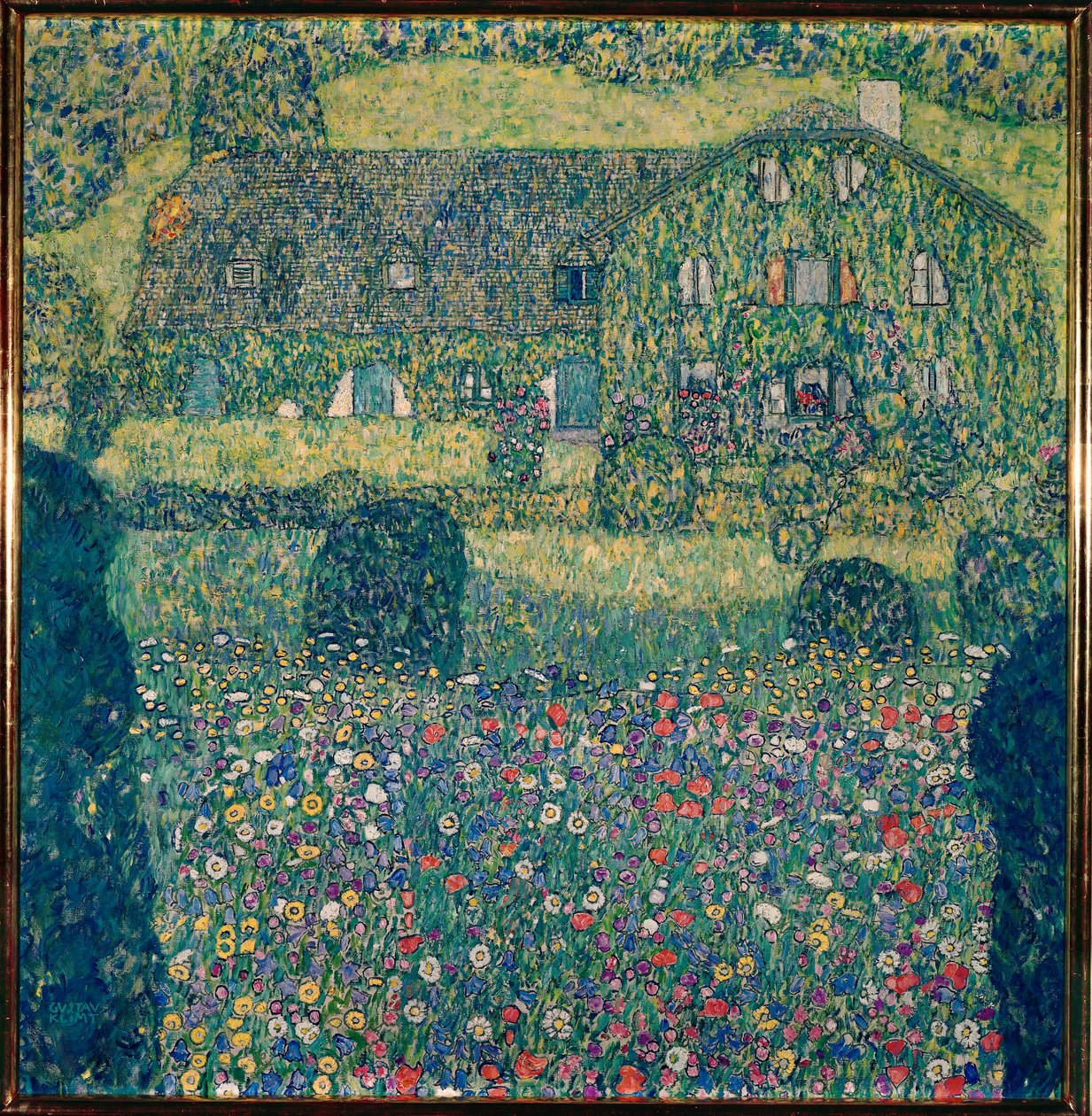Venkovský dům u jezera Attersee (Landhaus am Attersee), Horní Rakousko od Gustav Klimt