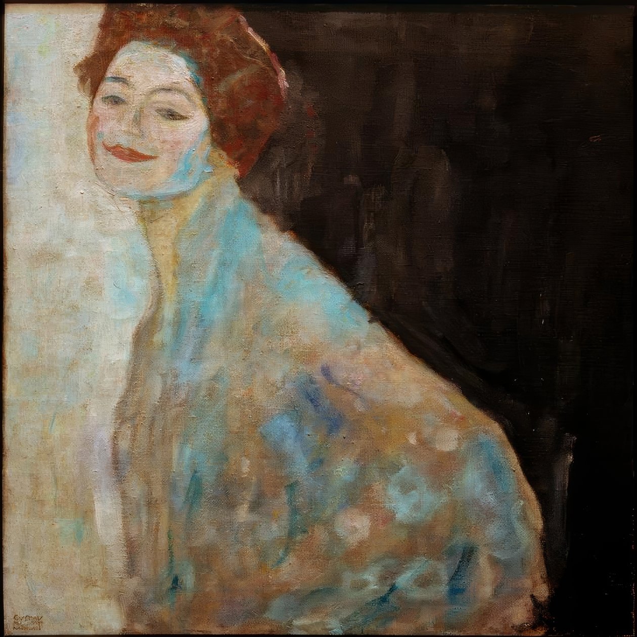 Portrét dámy v bílém od Gustav Klimt