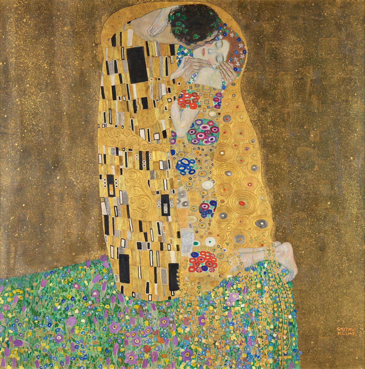 Polibek (milující se pár) od Gustav Klimt