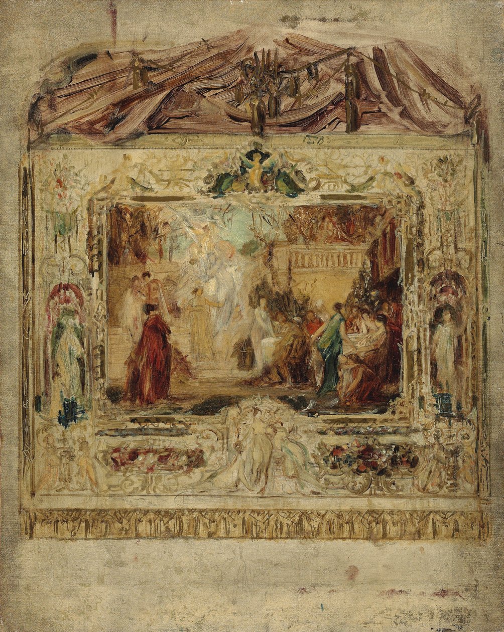Návrh divadelní opony, asi 1883-85 (olej na plátně) od Gustav Klimt
