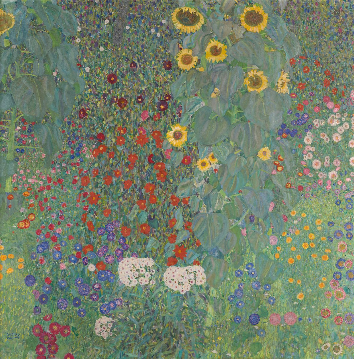 Farma zahrada se slunečnicemi od Gustav Klimt