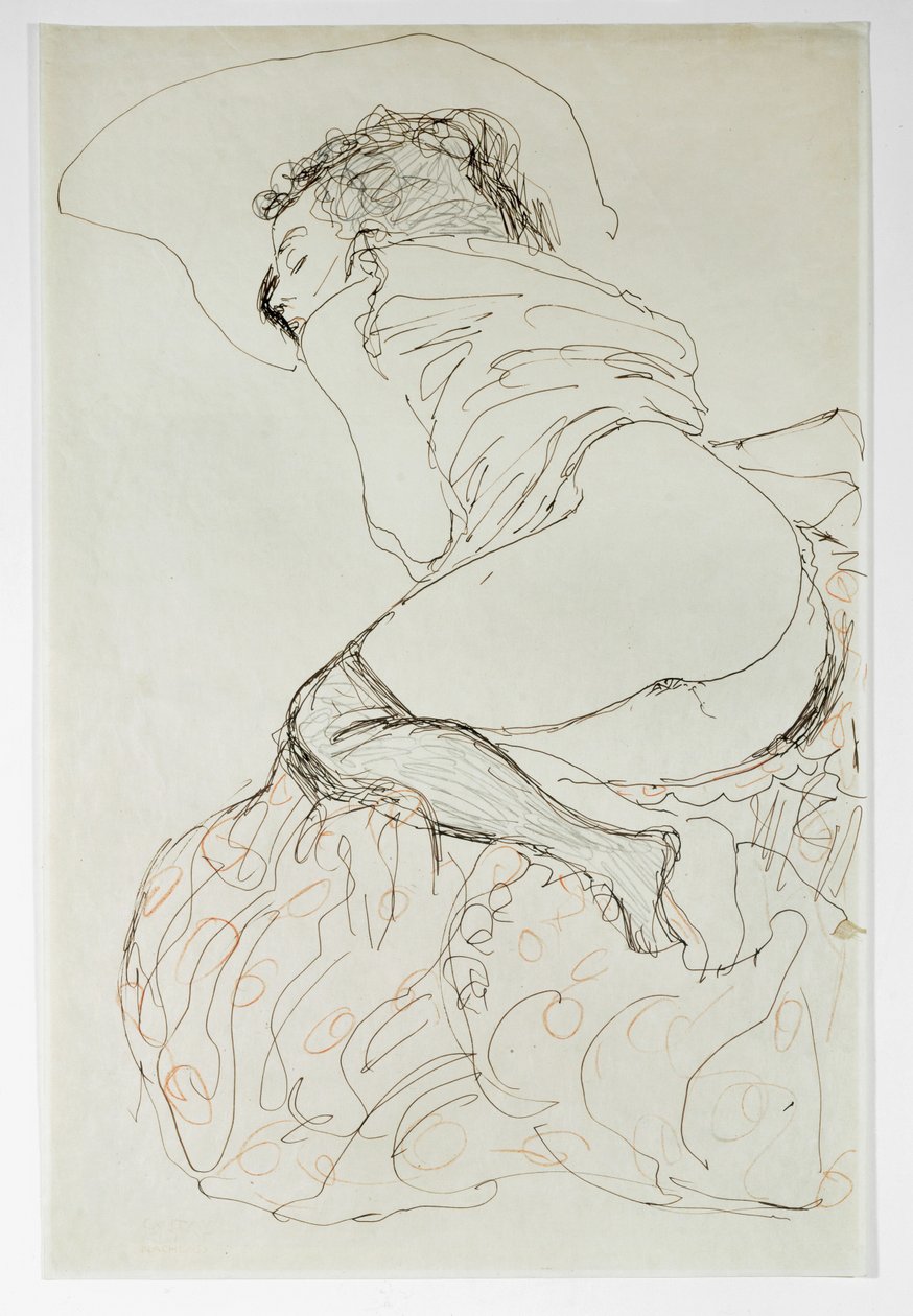 Ženský akt, otočený doleva od Gustav Klimt