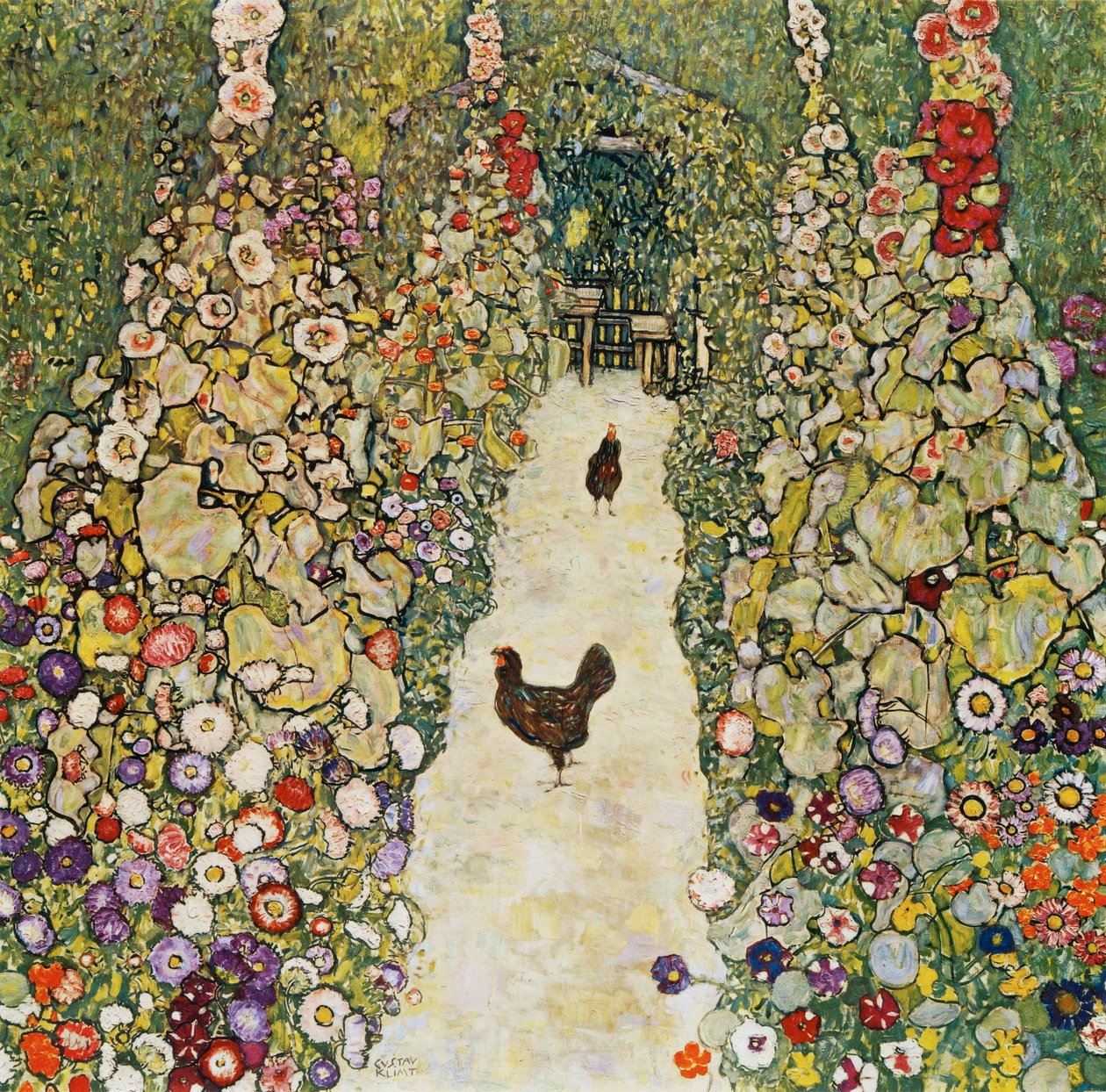 Zahradní stezka se slepicemi od Gustav Klimt