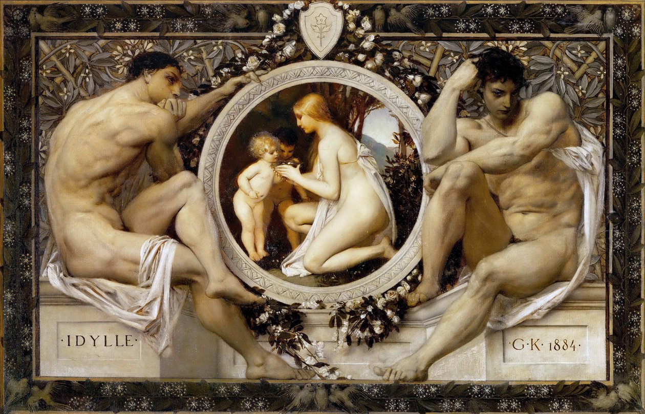 Idyla - Klimt, Gustav (1862-1918) - 1884 - Olej na plátně - 49,5x73,5 - Vídeňské muzeum od Gustav Klimt