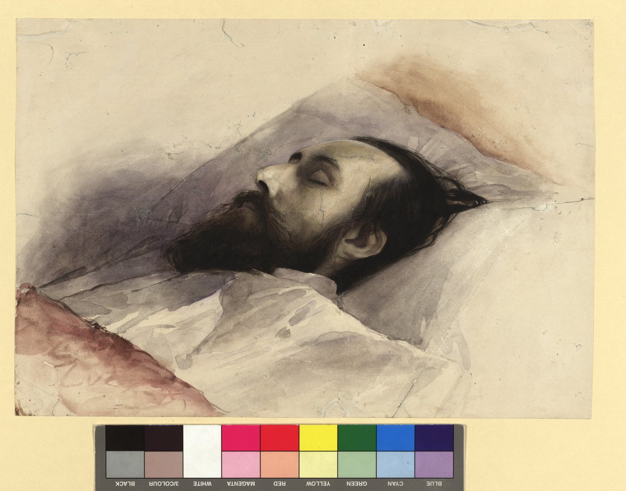 Julius Lott (1836–1883) na smrtelné posteli od Gustav Klimt