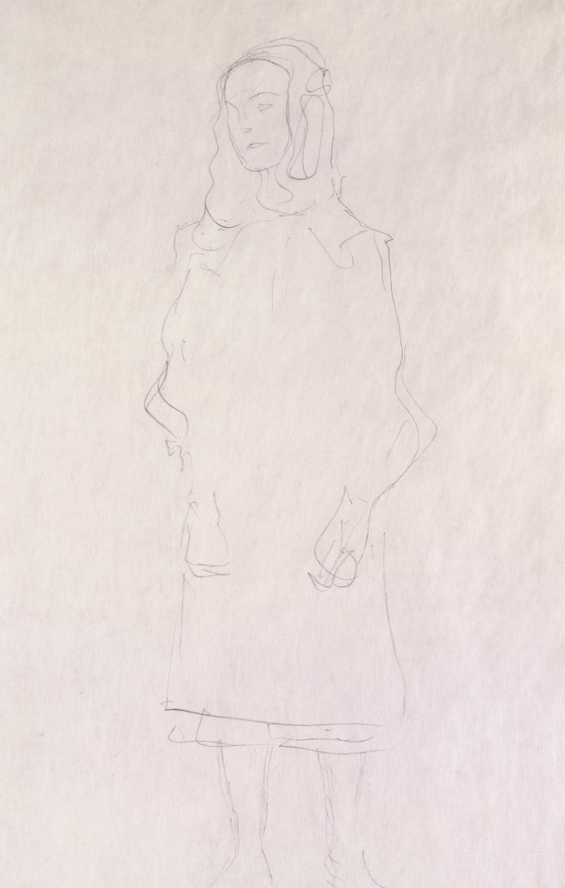 Mada Primavesi, cca 1925 (tužka na třpytivém japonském papíře) od Gustav Klimt