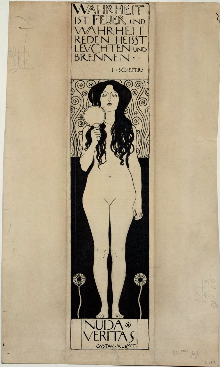 Nuda Veritas, Studie k pozdější olejomalbě od Gustav Klimt