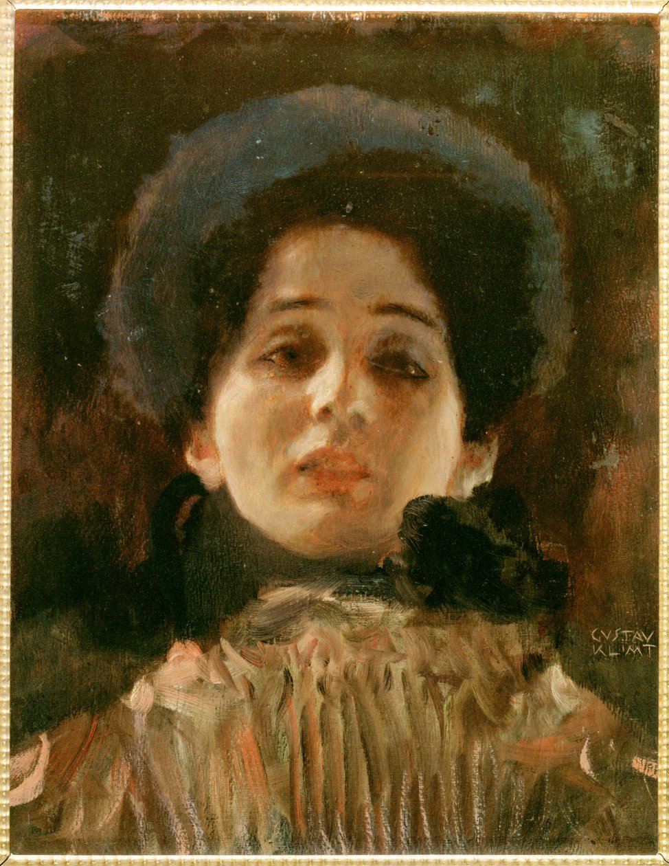Portrét en face ženy od Gustav Klimt