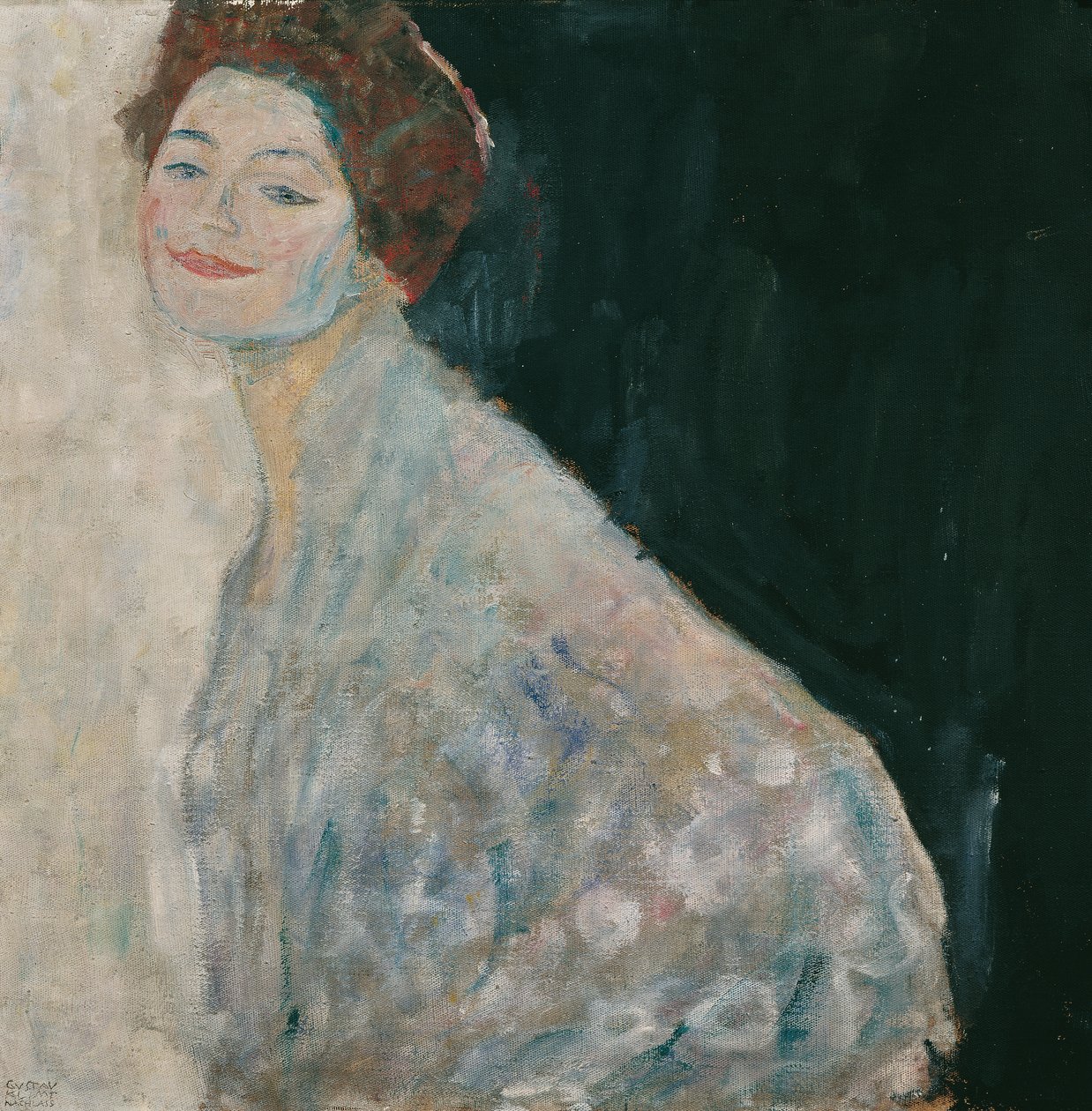 Portrét dámy v bílém od Gustav Klimt