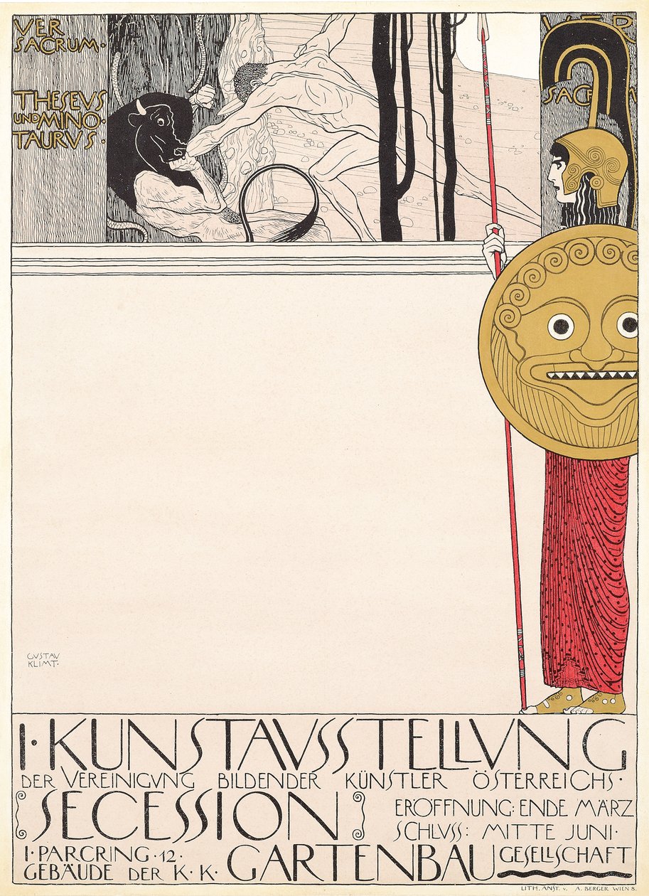 Plakát k první secesionistické výstavě ve Vídni v roce 1898 od Gustav Klimt