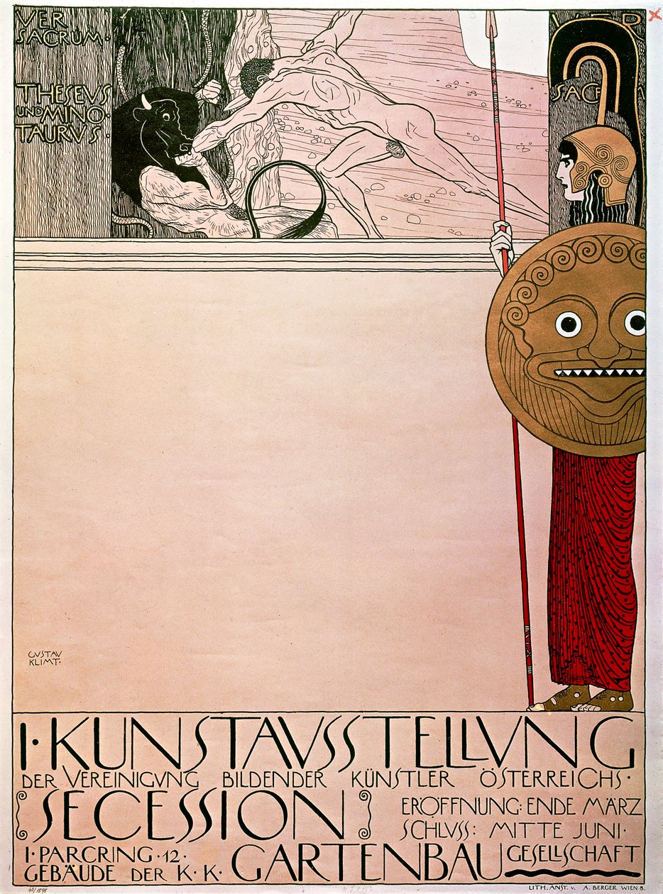 Plakát k první výstavě Secese (Theseus a Minotaurus) od Gustav Klimt