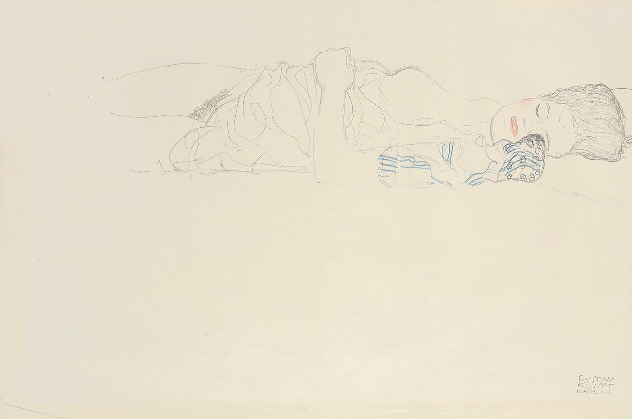 Ležící polonahý vpravo, kolem 1914-15 od Gustav Klimt