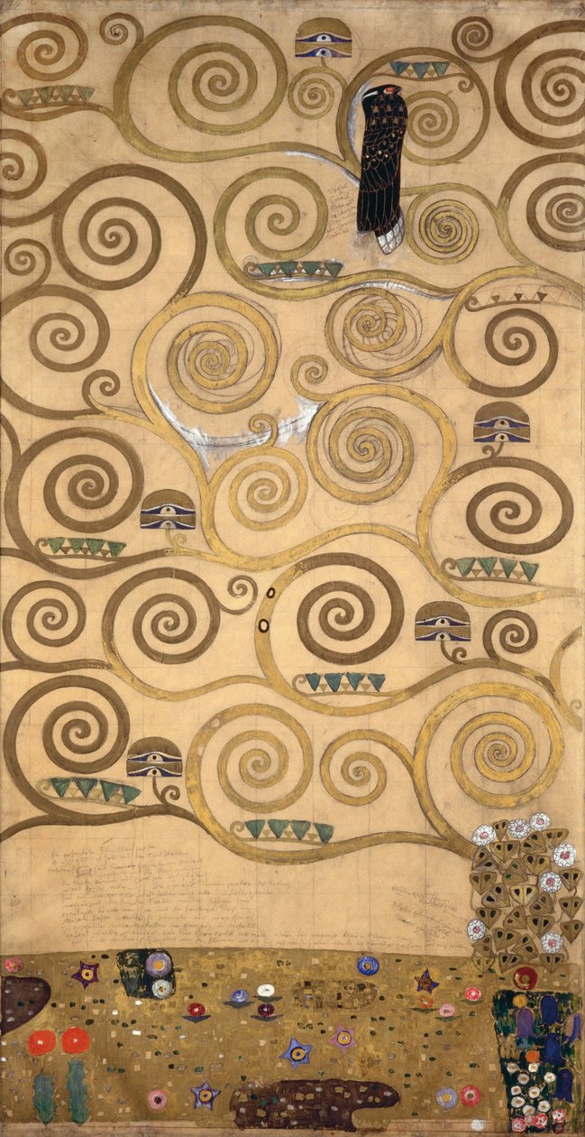 Skici k vlysu pro Palais Stoclet v Bruselu (akvarel a tužka na papíře) od Gustav Klimt